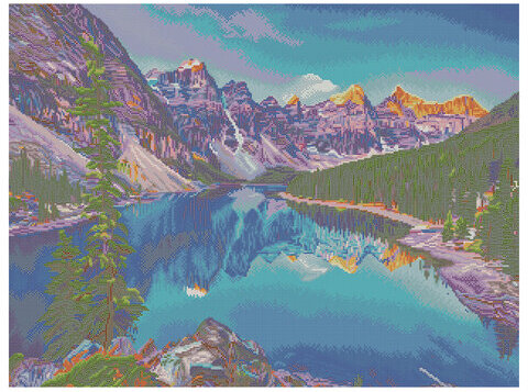 Картина стразами (алмазная мозаика) 60х80 см, ОСТРОВ СОКРОВИЩ "Горный пейзаж", без подрамника, 662454