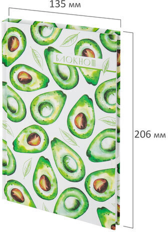 Блокнот (135х206 мм) А5 STAFF, 80 л., твердый, клетка, "Авокадо", 111598