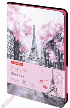 Блокнот МАЛЫЙ ФОРМАТ (100х150 мм) А6, BRAUBERG VISTA &quot;Paris&quot;, под кожу, гибкий, 80 л., 112090