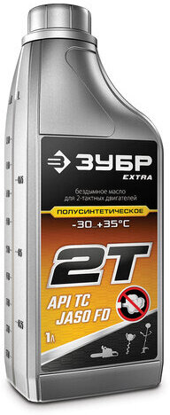 Полусинтетическое масло ЗУБР EXTRA 2Т-П, для 2-тактных двигателей, 1 л, 70601-1