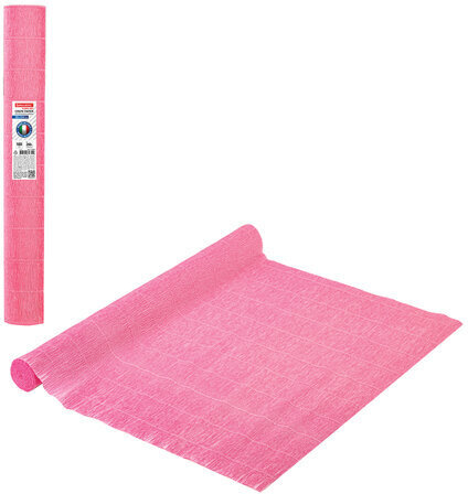 Бумага гофрированная/креповая (ИТАЛИЯ) 140 г/м2, 50х250 см, розовая (954), BRAUBERG FIORE, 112592