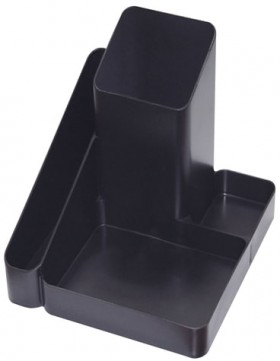 Подставка-органайзер "Имидж", 115х122х111 мм, 4 отделения, черная, ОР31