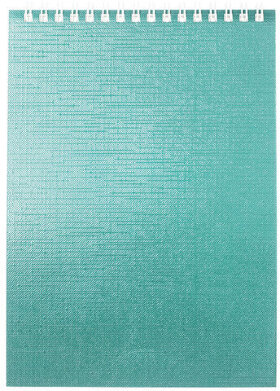 Блокнот А5 (146х205 мм) 80 л., гребень, бумвинил, клетка, HATBER, METALLIC Мята, 80Б5бвВ1гр