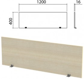 Экран-перегородка &quot;Канц&quot; 1200х16х400 мм, цвет дуб молочный (КОМПЛЕКТ С ФУРНИТУРОЙ)