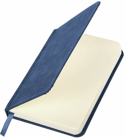 Ежедневник недатированный МАЛЫЙ 100х150 мм А6 BRAUBERG "Status", под кожу, 160 л., синий, 113368