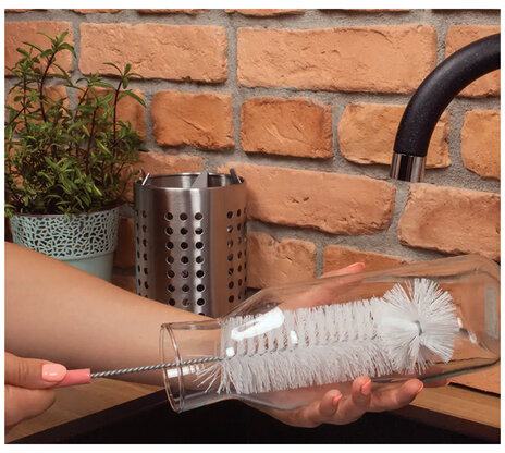 Ершик для мытья бутылок, пластиковый, длина 43 см, YORK, 41030