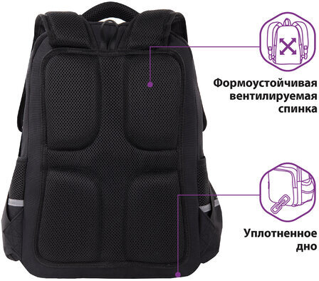 Рюкзак ЮНЛАНДИЯ COMPLETE, с пеналом в комплекте, эрго-спинка, "Electro", 42х29х14 см, 270666