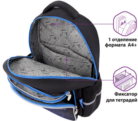 Рюкзак ЮНЛАНДИЯ COMPLETE, с пеналом в комплекте, эрго-спинка, "Electro", 42х29х14 см, 270666