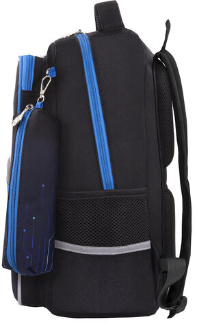 Рюкзак ЮНЛАНДИЯ COMPLETE, с пеналом в комплекте, эрго-спинка, "Electro", 42х29х14 см, 270666