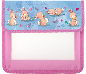 Папка для тетрадей ЮНЛАНДИЯ А5, пластик, 2 отделения, клапан на липучке, &quot;Bunnies&quot;, 270968