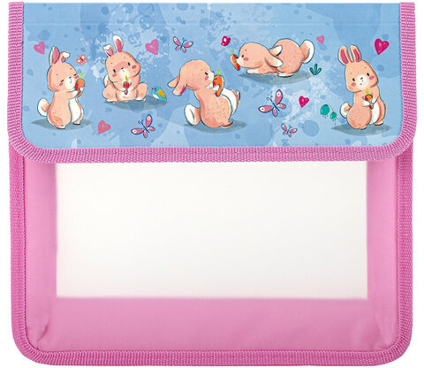 Папка для тетрадей ЮНЛАНДИЯ А5, пластик, 2 отделения, клапан на липучке, "Bunnies", 270968