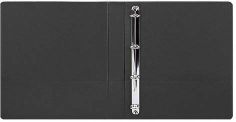 Папка на 4 кольцах, ПРОЧНАЯ, картон/ПВХ, BRAUBERG "Office", ЧЕРНАЯ, 40 мм, до 250 листов, 271849