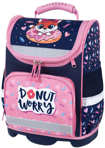 Ранец ЮНЛАНДИЯ WISE, 1 отделение, 3 кармана, устойчивое дно, "Donut worry", 37x29х15 см, 272073