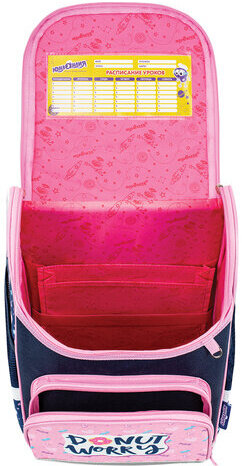 Ранец ЮНЛАНДИЯ WISE, 1 отделение, 3 кармана, устойчивое дно, "Donut worry", 37x29х15 см, 272073