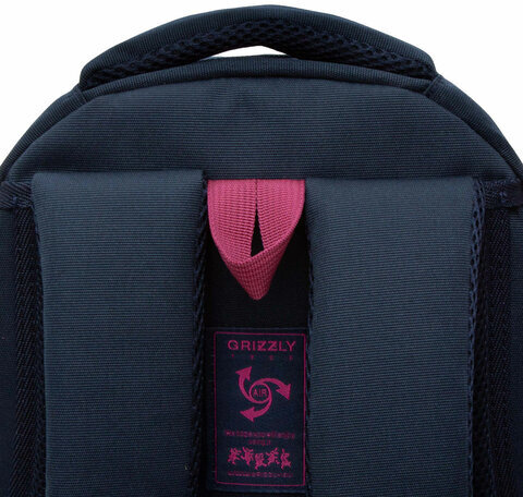 Рюкзак GRIZZLY школьный, анатомическая спинка, 3 отделения, для девочек, LOVE, 40х27х20 см, RG-361-2/3