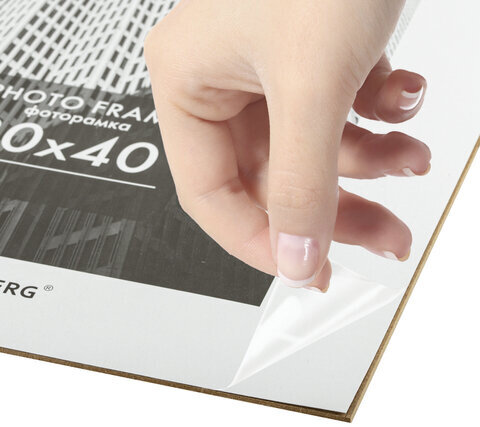 Рамка 30х40 см небьющаяся, багет 14 мм, пластик, BRAUBERG "Original", черная, 391230