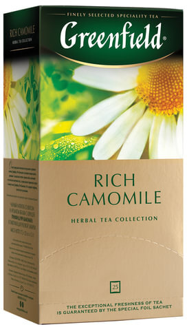 Чай GREENFIELD (Гринфилд) "Rich Camomile" ("Ромашковый"), травяной, 25 пакетиков в конвертах по 1,5 г, 0432-10