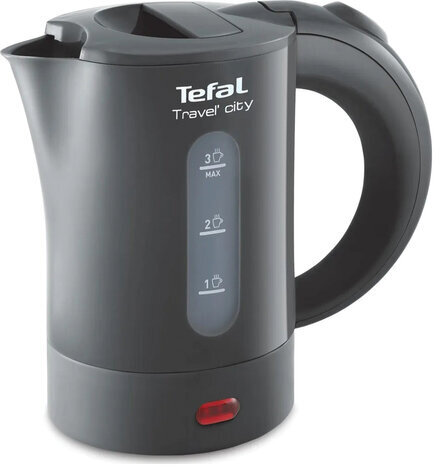 Чайник TEFAL KO120B30, 0,5 л, 650 Вт, закрытый нагревательный элемент, пластик, серый, 7211001545