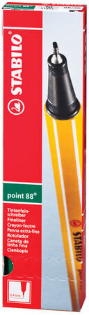 Ручка капиллярная (линер) STABILO "Point 88", ЗЕЛЕНОВАТО-БИРЮЗОВАЯ, корпус оранжевый, линия письма 0,4 мм, 88/53