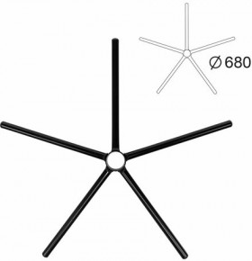 Пятилучие для кресла, металлическое, нагрузка до 120 кг, диаметр 680 мм, сборное, черное, 1734024