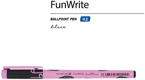 Ручка шариковая BRUNO VISCONTI FunWrite, СИНЯЯ, "Ягоды. Графика. Ежевика", линия письма 0,38 мм, 20-0212/97