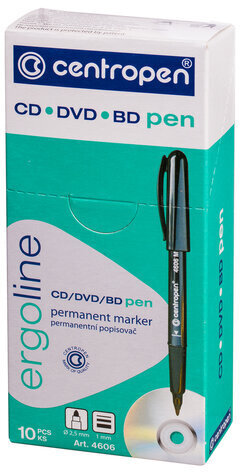 Маркер для CD и DVD СИНИЙ CENTROPEN, трехгранная форма захвата, тонкий, 1 мм, 4606, 6 4606 0106
