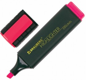 Текстовыделитель BRAUBERG "ORIGINAL", РОЗОВЫЙ, линия 1-5 мм, 151683