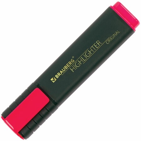 Текстовыделитель BRAUBERG "ORIGINAL", РОЗОВЫЙ, линия 1-5 мм, 151683