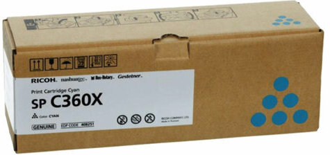 Картридж лазерный RICOH (SP C360X) для Ricoh SP C361SFNw, голубой, оригинальный, ресурс 9000 страниц, 408251