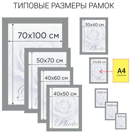 Рамка премиум 40х50 см, дерево, багет 26 мм, "Berta", орех, 0006-16-0006