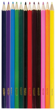 Карандаши цветные ПИФАГОР "БАБОЧКИ", 12 цветов, классические заточенные, 181351