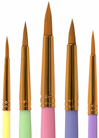 Кисти СИНТЕТИКА набор 5 шт. (круглые № 1, 2, 3, 4, 5), блистер, BRAUBERG KIDS, 201076