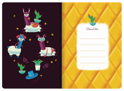 Тетрадь 40 л. в клетку обложка SoftTouch, бежевая бумага 70 г/м2, сшивка, А5 (147х210 мм), ЗАБАВНЫЕ ЛАМЫ, BRAUBERG, 403786