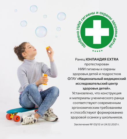 Ранец ЮНЛАНДИЯ EXTRA, с дополнительным объемом, "Penguin", 38х29х18 см, 270673