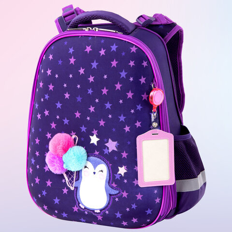 Ранец ЮНЛАНДИЯ EXTRA, с дополнительным объемом, "Penguin", 38х29х18 см, 270673