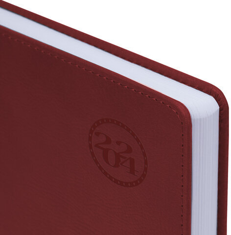 Ежедневник датированный 2024 БОЛЬШОЙ ФОРМАТ 210х297 мм А4, BRAUBERG "Favorite", под кожу, бордо, 114772