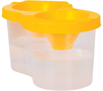 Стакан-непроливайка ЮНЛАНДИЯ, двойной, желтая крышка, 191313