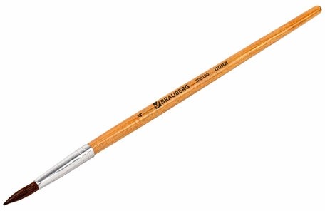 Кисть BRAUBERG, пони, круглая, № 4, 200190