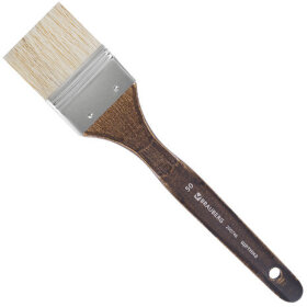 Кисть художественная профессиональная BRAUBERG ART CLASSIC, щетина, флейц, № 50, короткая ручка, 200746