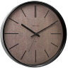 Часы настенные TROYKATIME (TROYKA) 77770743, круг, коричневые, черная рамка, 30,5х30,5х5 см