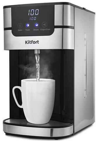 Термопот на 4 литра, 1 режим подачи воды, KITFORT KT-2501, 2618 Вт, 5 температурных режимов, сталь, серебристый, КТ-2501