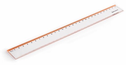 Линейка пластиковая 30 см BRAUBERG "FRESH ZONE", прозрачная, с оранжевой шкалой, 210759