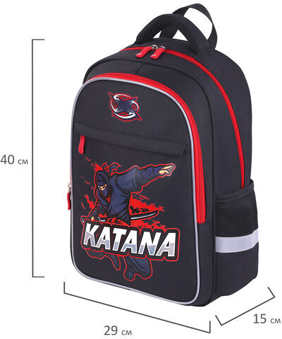 Рюкзак BRAUBERG FAVOUR, 2 отделения, 3 кармана, "Katana", 40х29х15 см, 271419