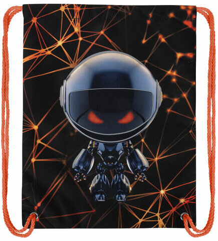 Мешок для обуви BRAUBERG PREMIUM, карман, подкладка, светоотражайка, 43х33 см, "UFO", 271622