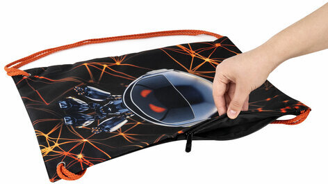 Мешок для обуви BRAUBERG PREMIUM, карман, подкладка, светоотражайка, 43х33 см, "UFO", 271622