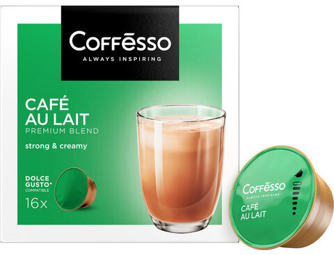 Кофе в капсулах COFFESSO "Cafe au lait" для кофемашин Dolce Gusto, 16 порций, 102506