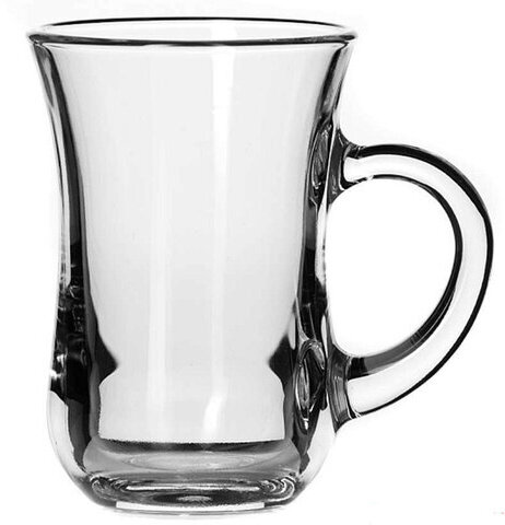 Кружка для чая с ручкой, 145 мл, КОМПЛЕКТ 6 штук, стекло, PASABAHCE "ЧАЙ И КОФЕ", 55411