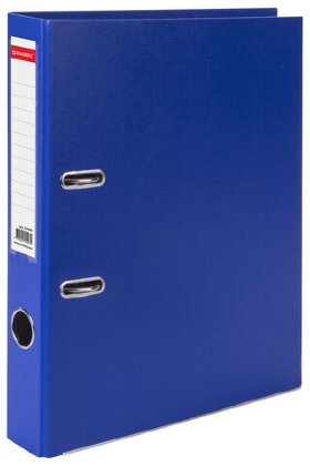 Папка-регистратор, покрытие пластик, 50 мм, ПРОЧНАЯ, с уголком, BRAUBERG, синяя, 226590