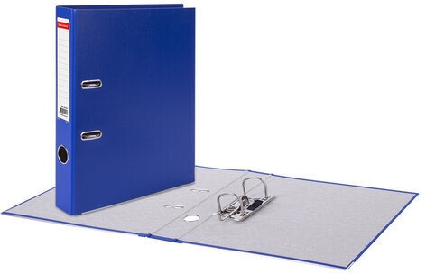 Папка-регистратор, покрытие пластик, 50 мм, ПРОЧНАЯ, с уголком, BRAUBERG, синяя, 226590