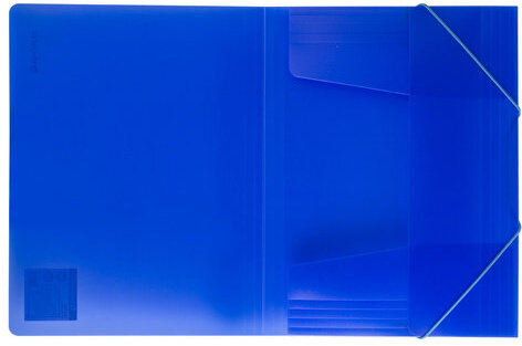 Папка на резинках BRAUBERG "Neon", неоновая, синяя, до 300 листов, 0,5 мм, 227463